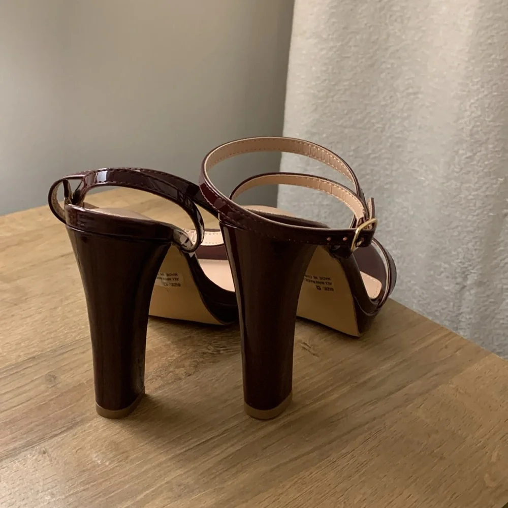 Brand new Lulu’s Burgundy strappy high heels - Picture 4 of 7